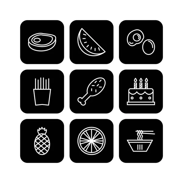 Пищевых Иконок Личного Коммерческого Использования — стоковый вектор