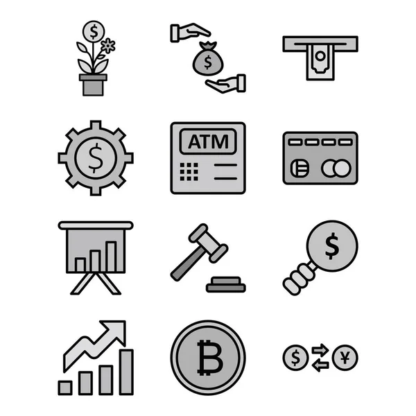 Banking Icons Personal Commercial Use — Stock Vector