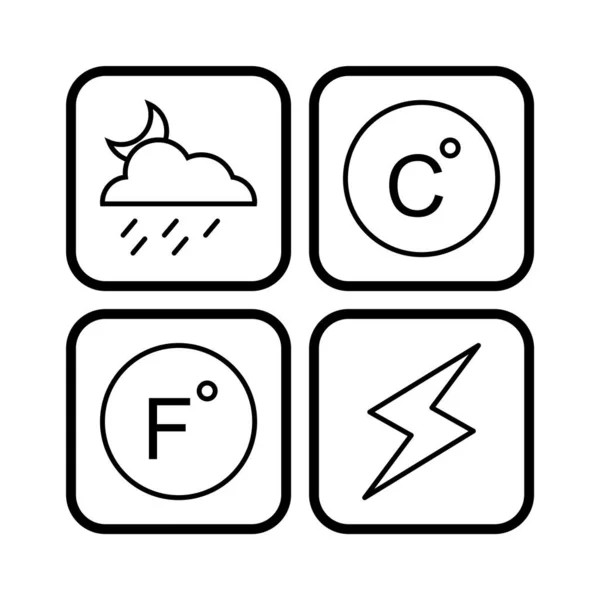 Icon Set Weather Personal Commercial Use — Stock Vector