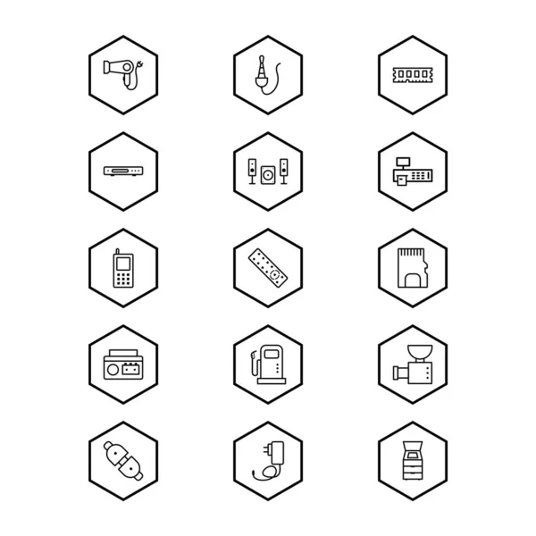 Iconos Dispositivos Electrónicos Para Uso Personal Comercial — Archivo Imágenes Vectoriales