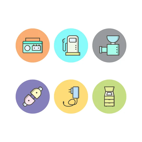 Icon Set Electronic Devices Personal Commercial Use — Stock Vector