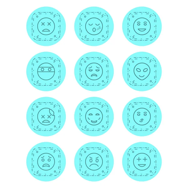 Conjunto Emoji Iconos Sobre Fondo Blanco Vector Elementos Aislados — Vector de stock