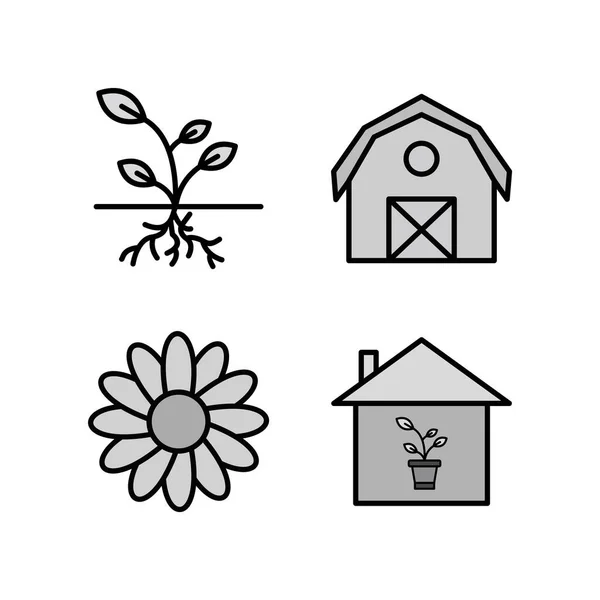 Iconos Jardinería Para Uso Personal Comercial — Vector de stock