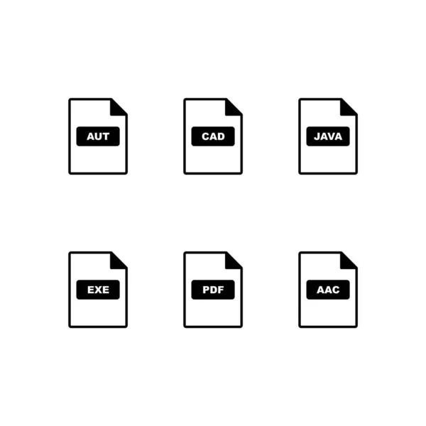 6個人用および商業用のファイル形式のアイコンセット — ストックベクタ