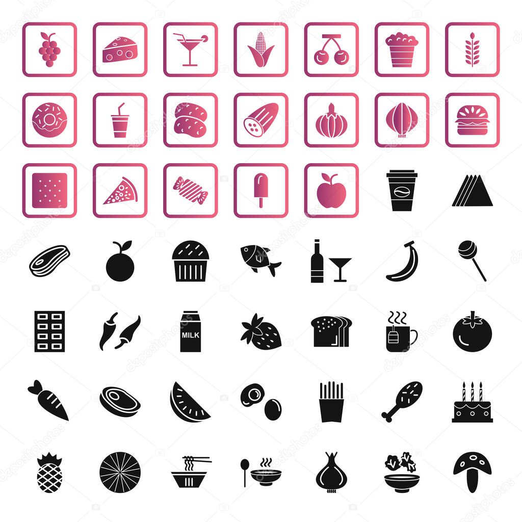 Icon Set Of Food For Personal And Commercial Use...
