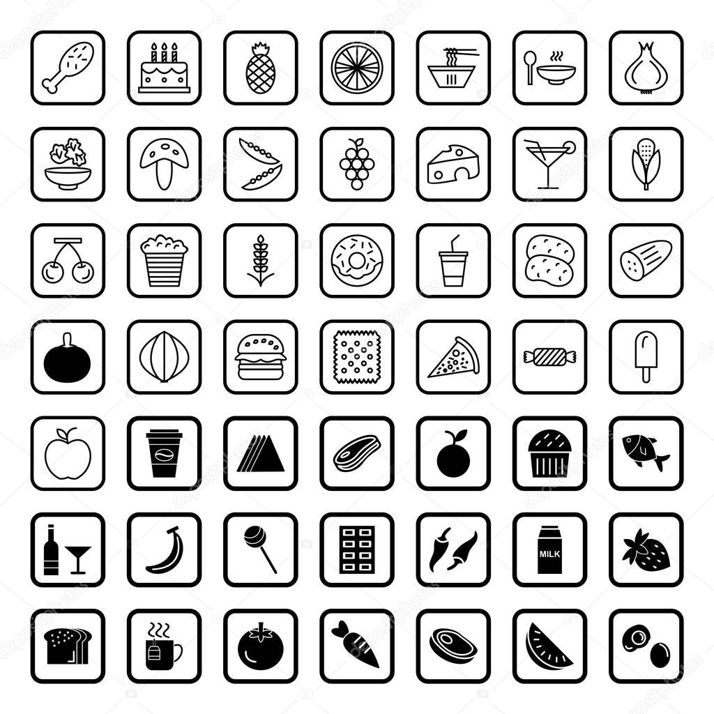 Icon Set Of Food For Personal And Commercial Use...