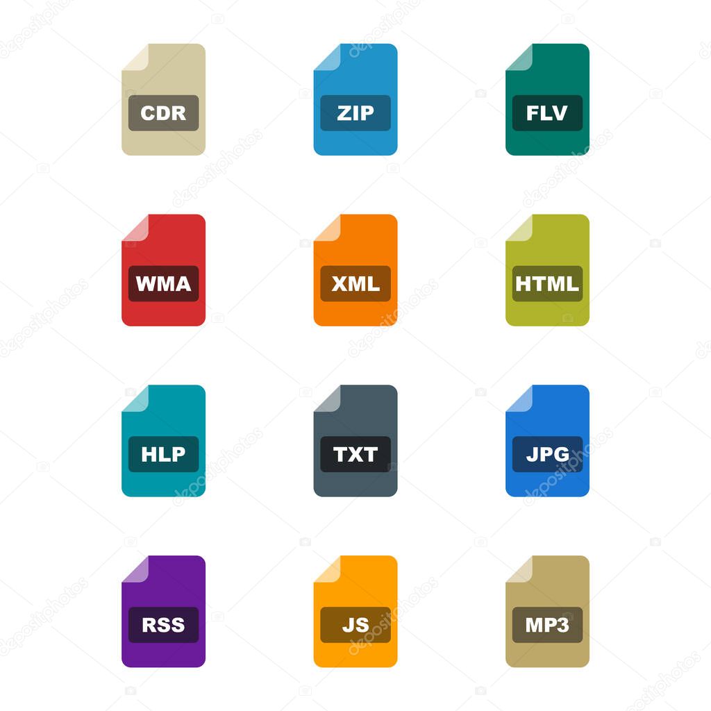 12 file formats Icons For Personal And Commercial Use...
