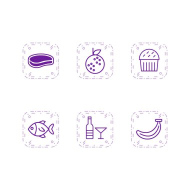 Kişisel ve ticari kullanım için 6 Simge Yiyecek...