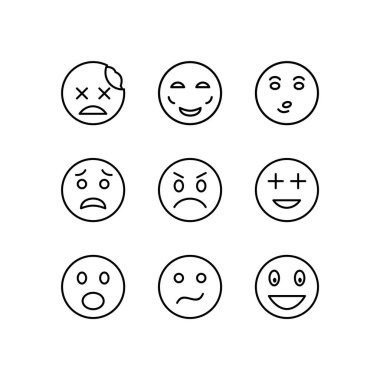 Kişisel ve ticari kullanım için 9 simge emojisi...