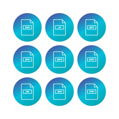 Kişisel ve Ticari Kullanım için 9 dosya biçimi Simgesi...