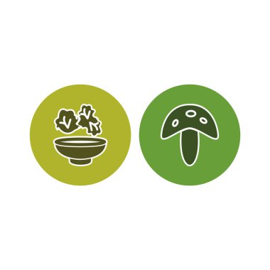 Beyaz Arkaplan Vektörü İzole Edilmiş Elementler Üzerine 2 Gıda Simgesi 