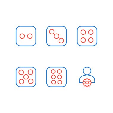 Beyaz Arkaplan Vektörü İzole Edilmiş Elementler Üzerine 6 Evrensel Simge Kümesi...