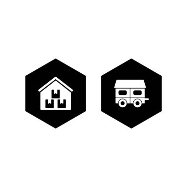 Beyaz Arkaplan Vektörü İzole Edilmiş Elementler Üzerine 2 Emlak Simgesi...