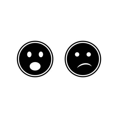 Beyaz Arkaplan Vektörü İzole Edilmiş Elementler Üzerine 2 emoji Simgesi...