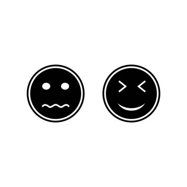 Beyaz Arkaplan Vektörü İzole Edilmiş Elementler Üzerine 2 emoji Simgesi...