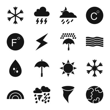 Kişisel ve Ticari Kullanım İçin 16 Hava Durumu Simgesi...