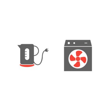 Beyaz Arkaplan Vektörü İzole Edilmiş Elementler üzerinde 2 elektronik aygıt seti...