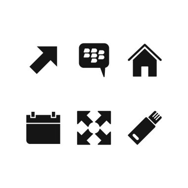 Beyaz arkaplanda 6 temel element simgesi izole edildi...