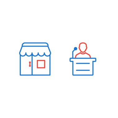 Beyaz Arkaplanda 2 iş simgesi izole edildi...