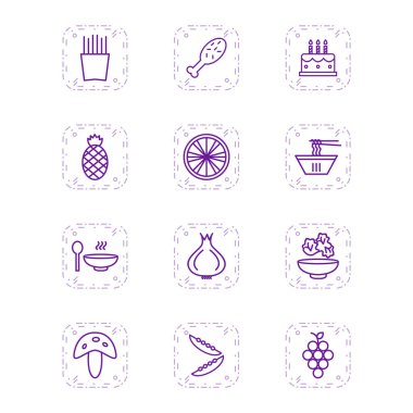 Kişisel ve ticari kullanım için 12 Simge Yiyecek...