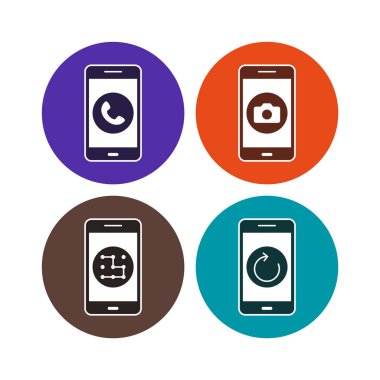 Kişisel ve ticari kullanım için 4 simge mobil uygulaması...