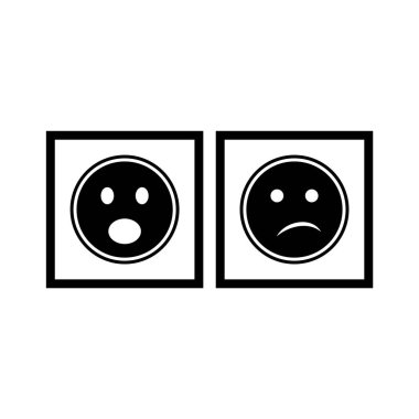 Beyaz Arkaplan Vektörü İzole Edilmiş Elementler Üzerine 2 emoji Simgesi...