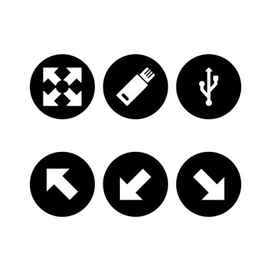 Beyaz arkaplanda 6 temel element simgesi izole edildi...