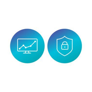 Beyaz Arkaplan Vektörü İzole Edilmiş Elementler Üzerine 2 iş simgesi kümesi...