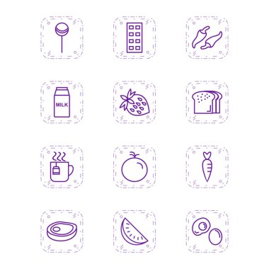 Kişisel ve ticari kullanım için 12 Simge Yiyecek...