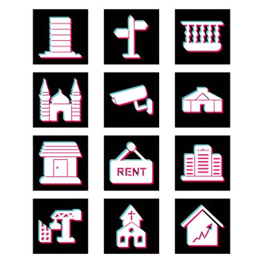 Kişisel ve ticari kullanım için 12 Simge Emlak...