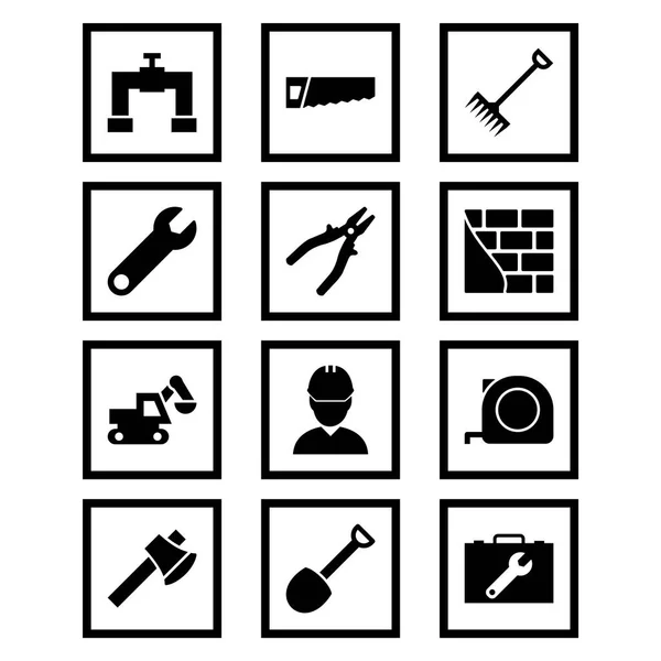 Conjunto Iconos Construcción Sobre Fondo Blanco Vector Elementos Aislados — Vector de stock