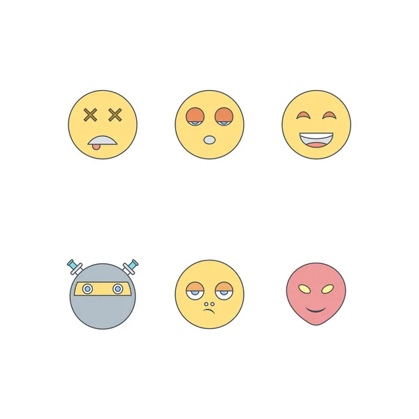 Ensemble Icônes Emoji Pour Usage Personnel Commercial — Image vectorielle