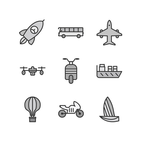 Icon Set Of Transport For Personal And Commercial Use...
