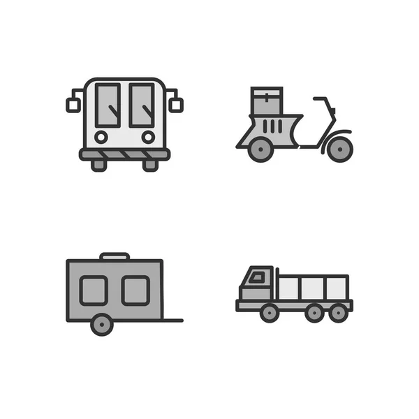 Icon Set Von Transport Für Den Persönlichen Und Kommerziellen Gebrauch — Stockvektor