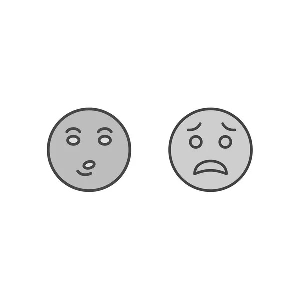 Folha Ícones Emoji Isolado Fundo Branco —  Vetores de Stock