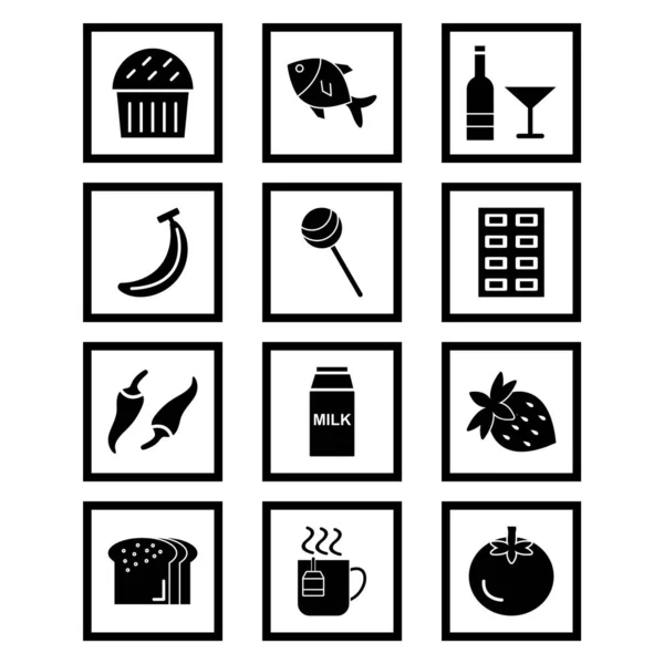 Food Icons Personal Commercial Use — Stock Vector