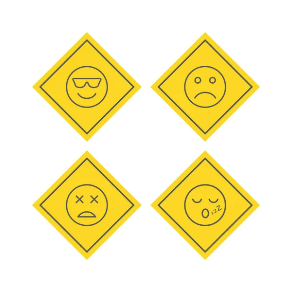 Set Von Emoji Symbolen Auf Weißem Hintergrund Vektor Isolierte Elemente — Stockvektor
