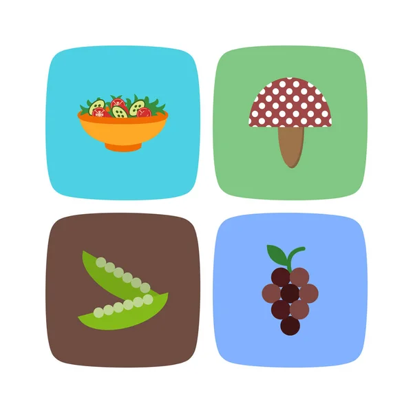 Set Food Icons Isolated White Background — Stock Vector