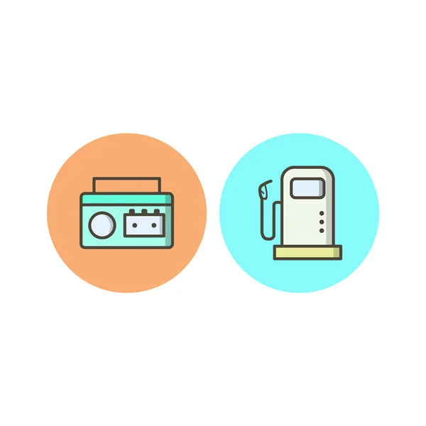 Conjunto Iconos Dispositivos Electrónicos Aislados Sobre Fondo Blanco — Vector de stock