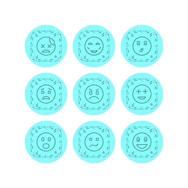 Conjunto Iconos Emoji Aislados Sobre Fondo Blanco — Vector de stock