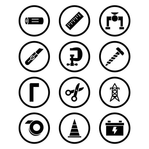 Icon Set Von Bau Für Den Persönlichen Und Kommerziellen Gebrauch — Stockvektor