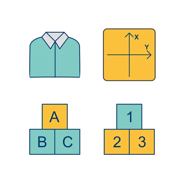 Set Van Onderwijs Pictogrammen Geïsoleerd Witte Achtergrond — Stockvector