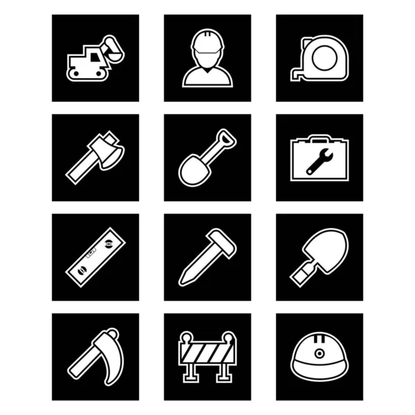 Iconos Construcción Para Uso Personal Comercial — Vector de stock