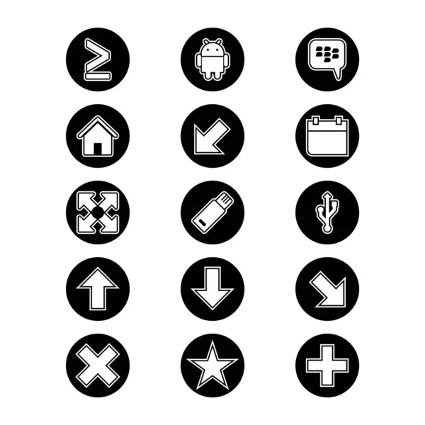 Conjunto Elementos Básicos Iconos Sobre Fondo Blanco Vector Elementos Aislados — Archivo Imágenes Vectoriales