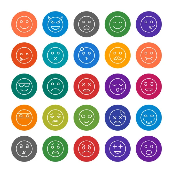 Emoji Icons Foglio Isolato Sfondo Bianco — Vettoriale Stock