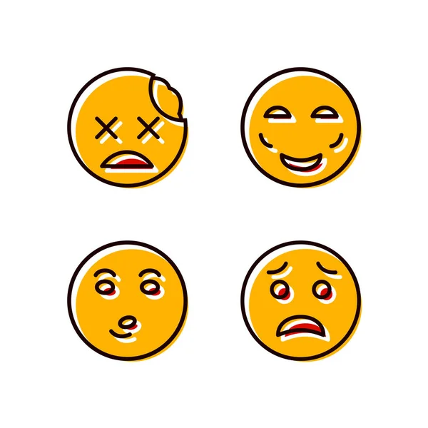 Ensemble Icônes Emoji Pour Usage Personnel Commercial — Image vectorielle