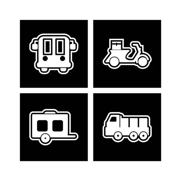 Icône Ensemble Transport Pour Usage Personnel Commercial — Image vectorielle
