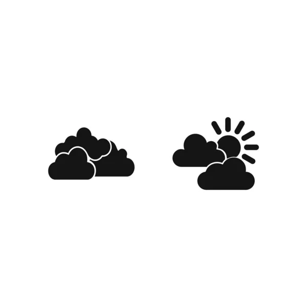 2套在白色背景上隔离的天气图标 — 图库矢量图片