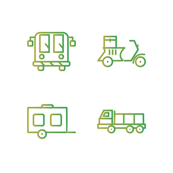 Icon Set Von Transport Für Den Persönlichen Und Kommerziellen Gebrauch — Stockvektor