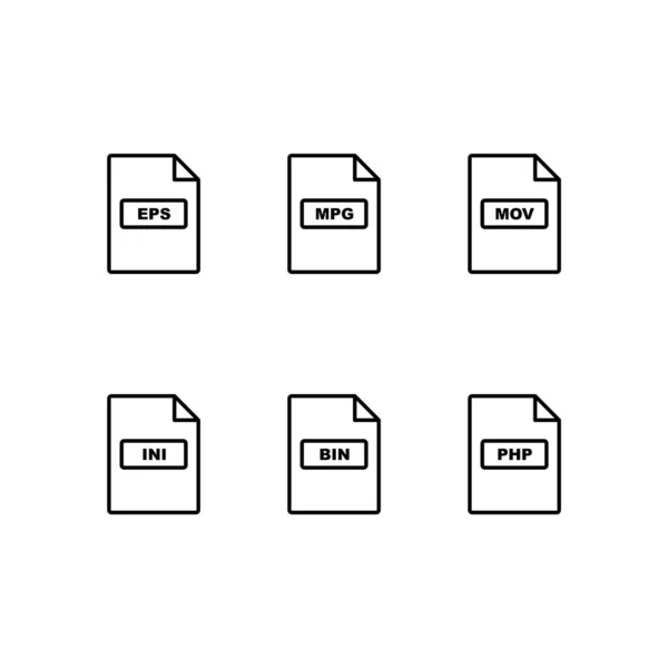 Conjunto Ícones Formatos Arquivo Para Uso Pessoal Comercial — Vetor de Stock